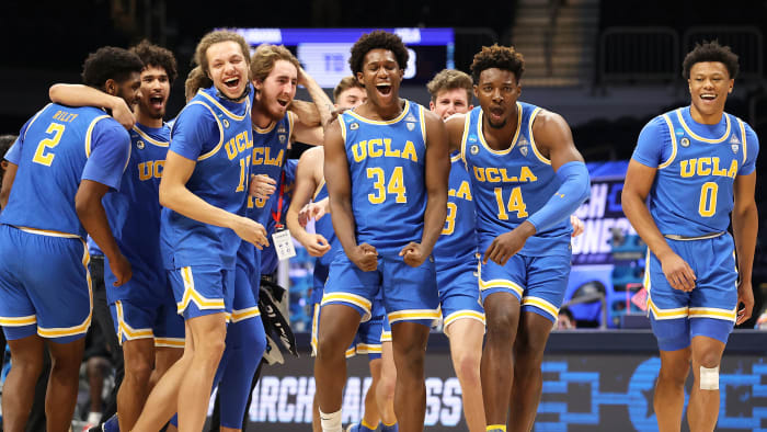 UCLA celebrates after beating Alabama.